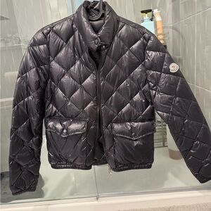 Used Moncler Binic diamond quilted Black Jacket size 1